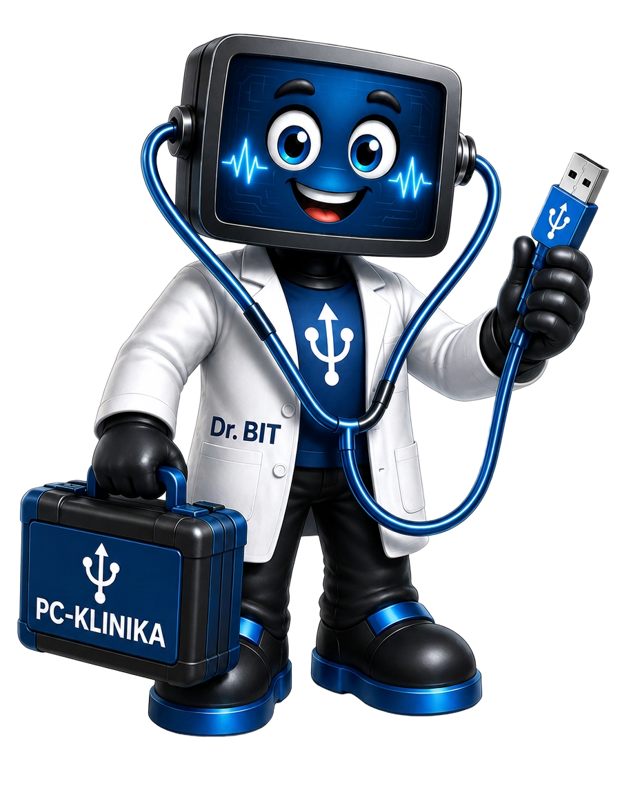 Doktor BIT — maskot PC-KLINIKA